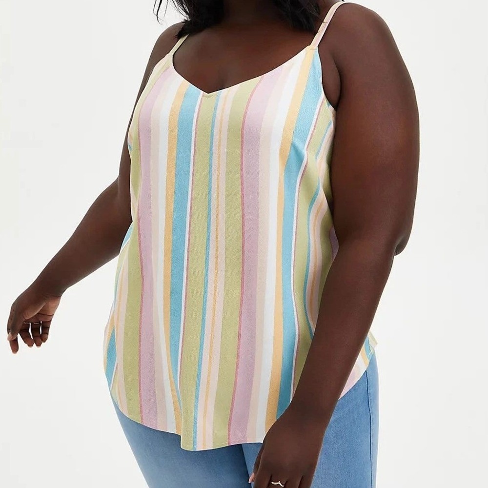 Torrid‎ Ava stretch Challis Cami Tank Top Multicolor Stripe Womens Plus Size 2X